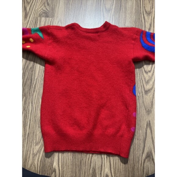 IB Diffision Lambswool Blend Neon Geometric Sweater Sz S Colorful - Picture 5 of 6